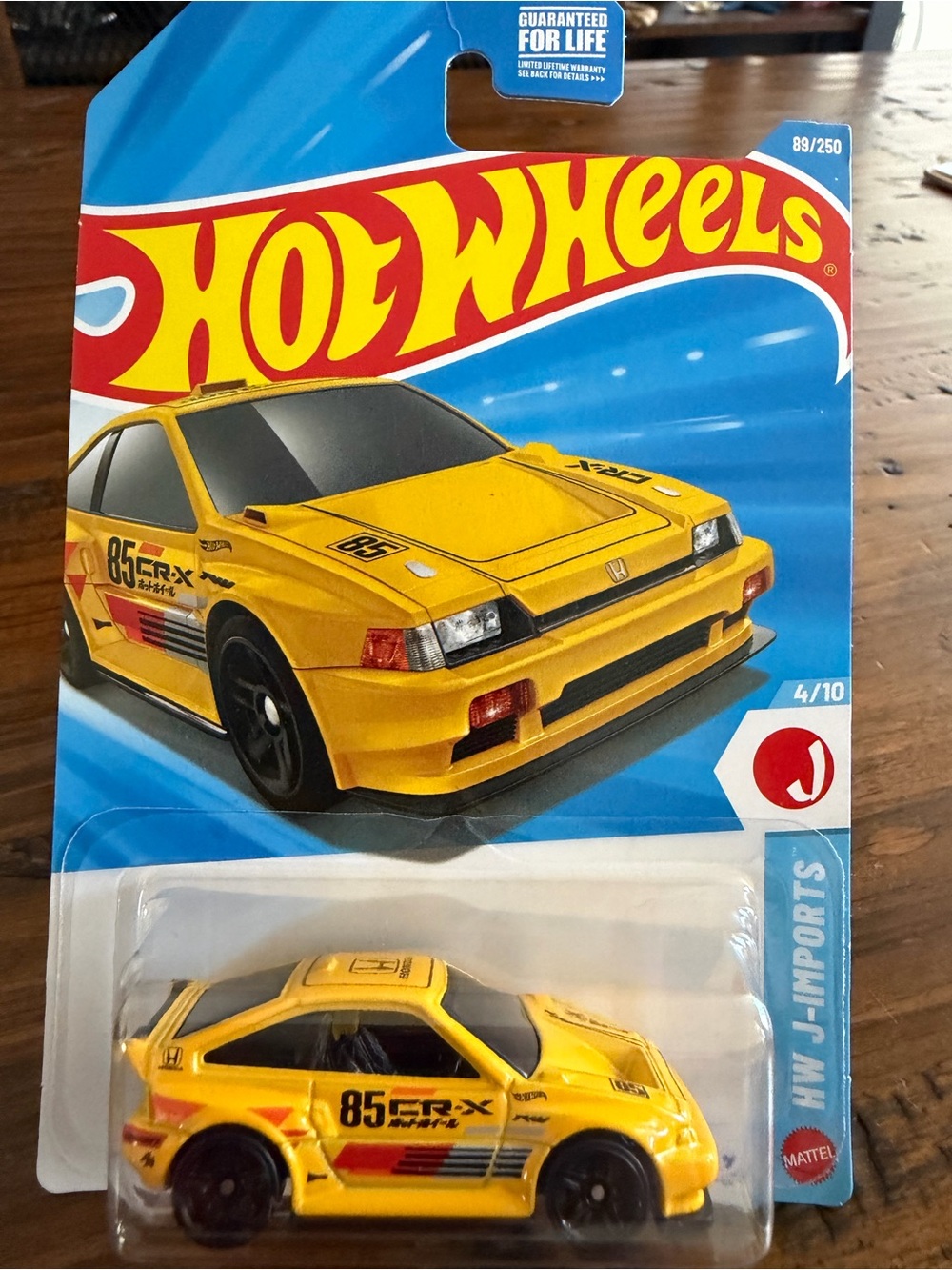 Mattel Hot Wheels Yellow 85 CR-X Toy Car